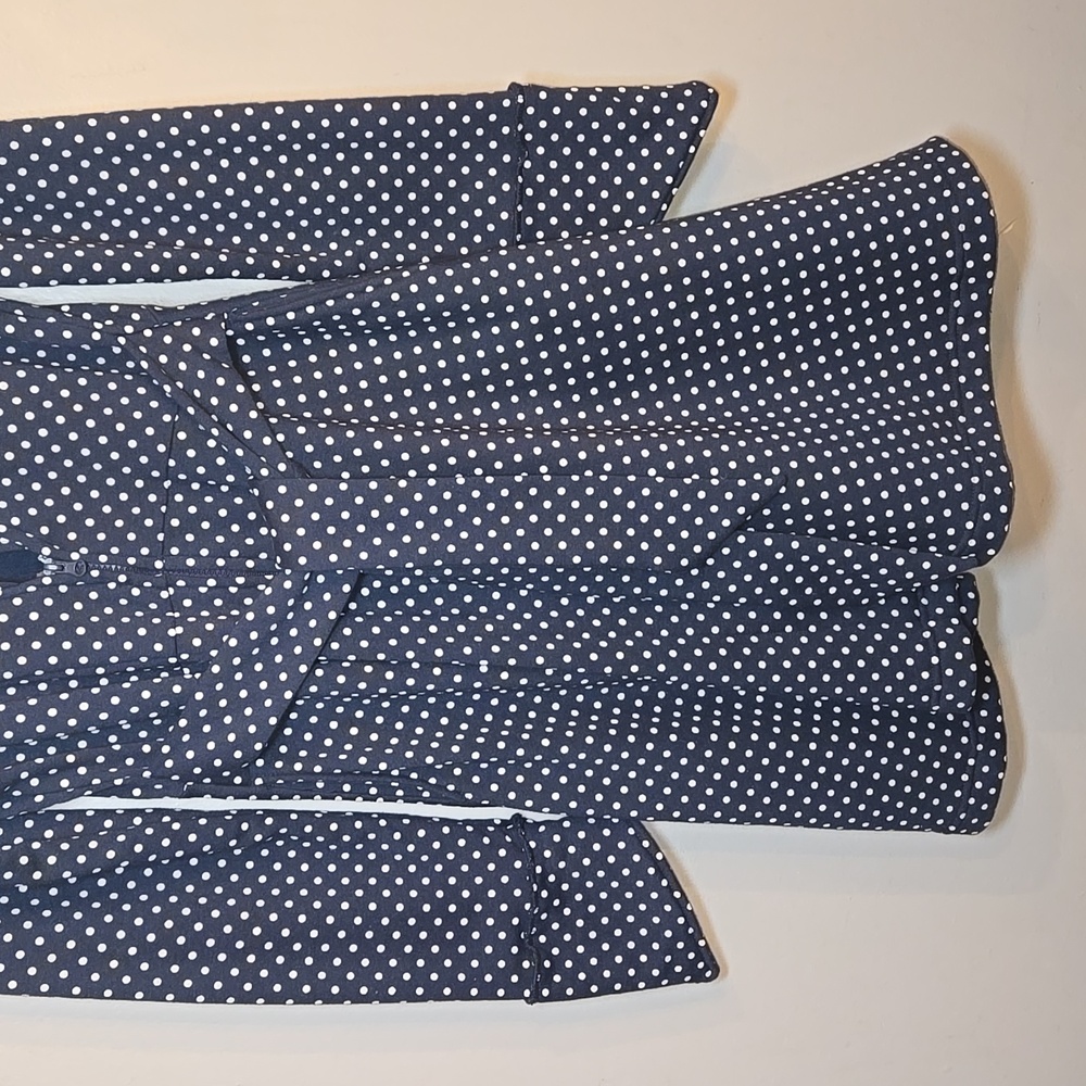 Effie's Heart Navy Polka Dot Trench with Red Lining - Picture 5 of 11